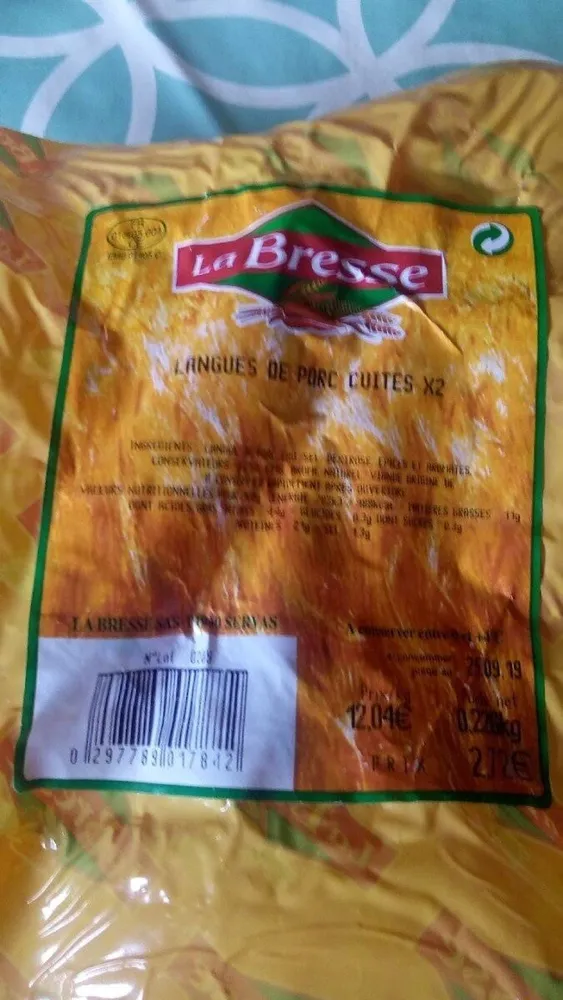Langues de porc cuites