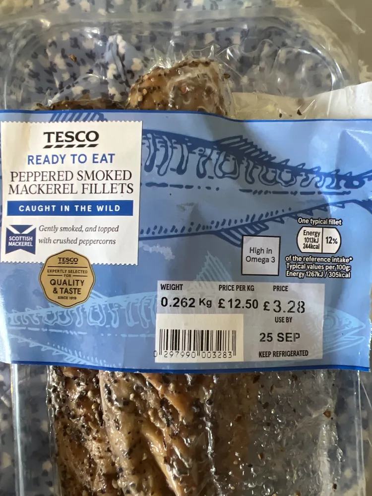 peppered smoked mackerel fillets