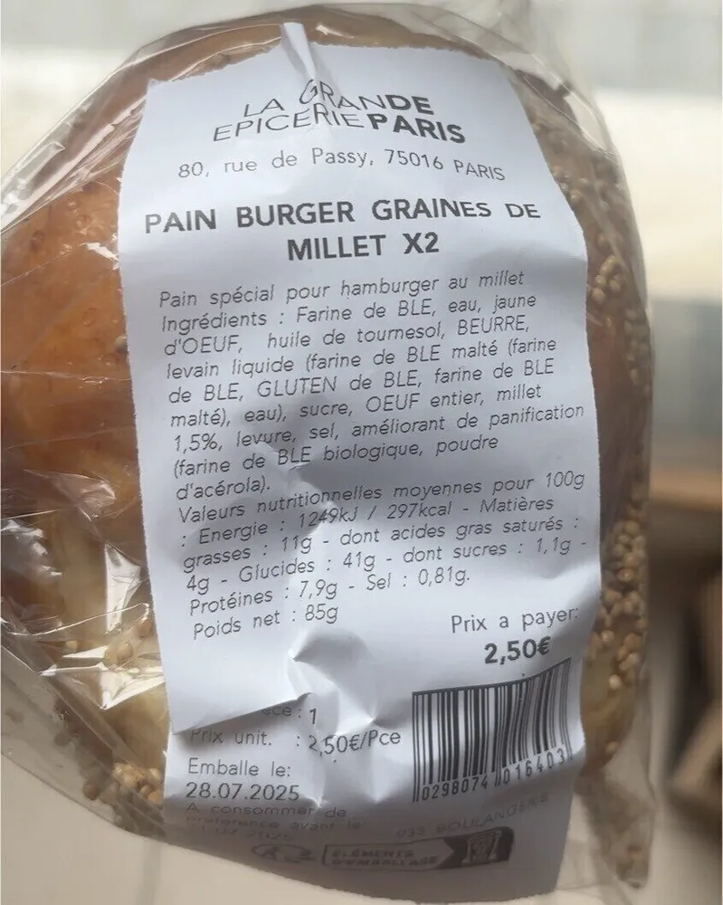 Pain Burger Graines