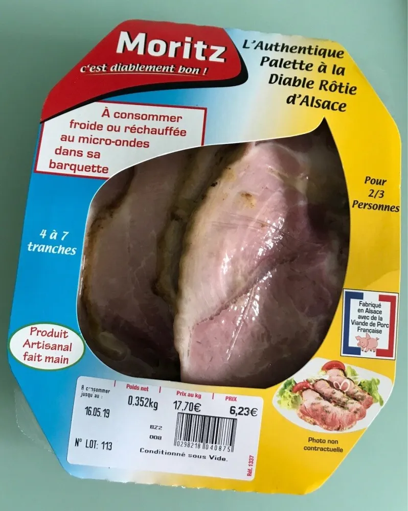 L'authentique Palette à la diable rotie d'Alsace