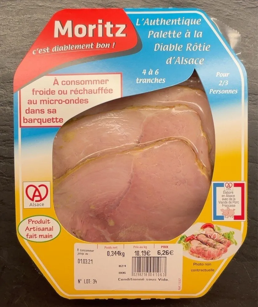 L’authentique Palette à la Diable Rôtie dAlsace