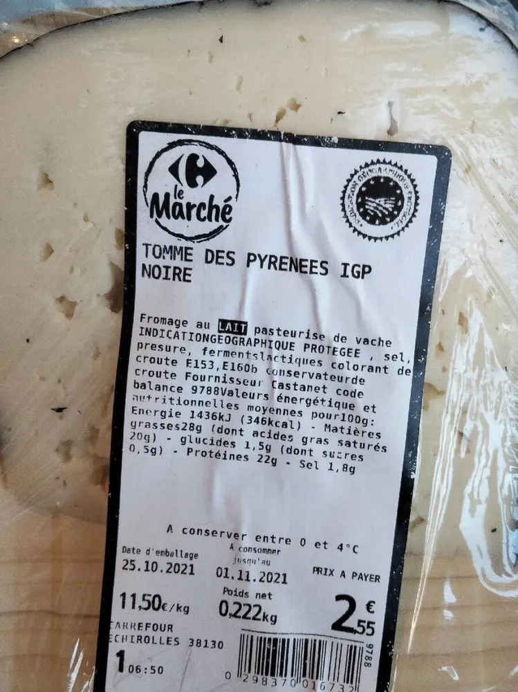 Tomme des Pyrénées igp noire