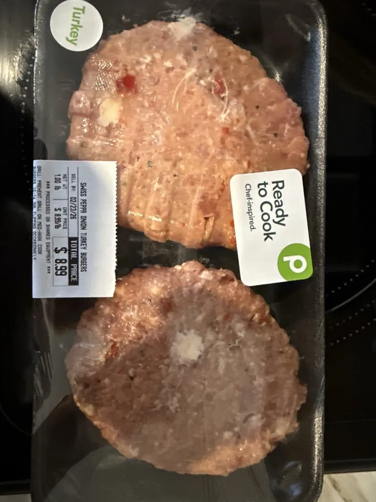 Swiss Pepper Onion Turkey Burger