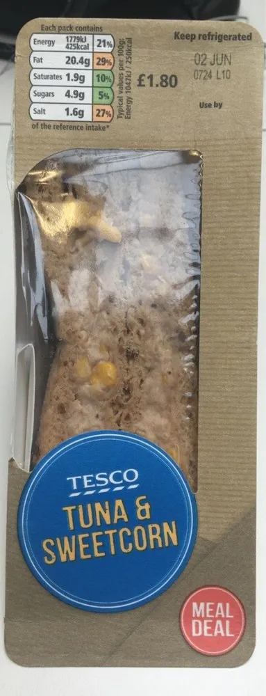 Tuna & sweetcorn sandwich