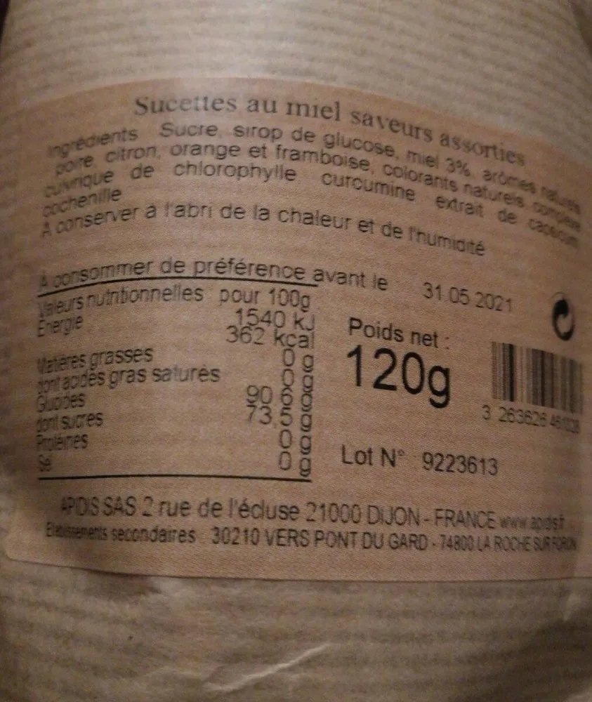 Confiseries au miel