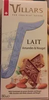 Villars lait amandes et nougat