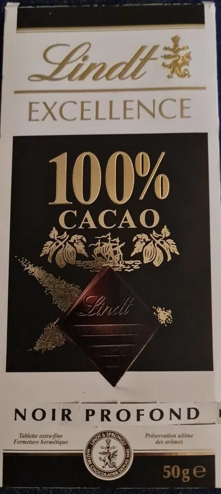 Lindt excellence Noir 100% Cacao