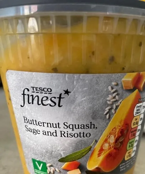 Butternut squash, sage and risotto soup