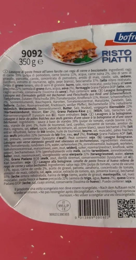 Lasaña a la boloñesa