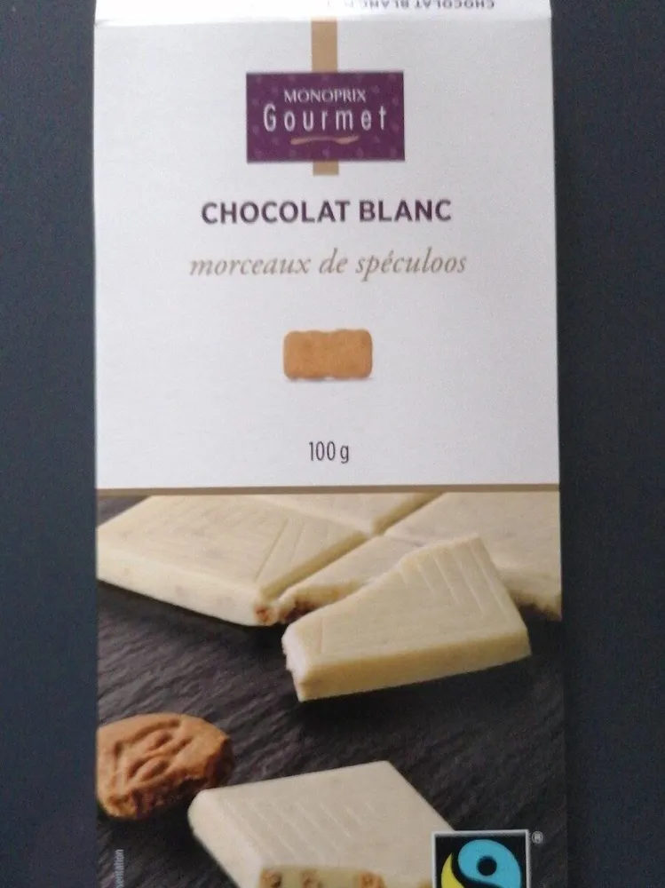 Chocolat blanc : morceaux de spéculos