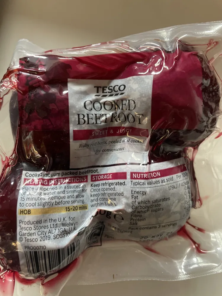 Cooked beetroot
