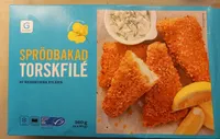 Sprödbakad torskfilé av renskurna filéer