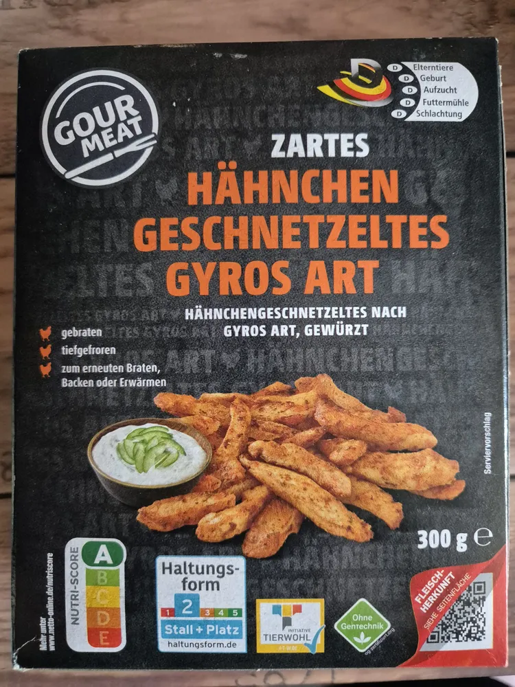 Zartes Hähnchen Geschnetzeltes Gyros Art