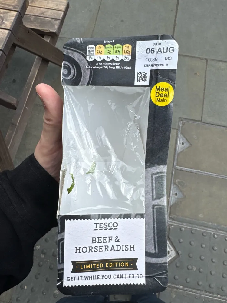 Beef & Horseradish sandwich