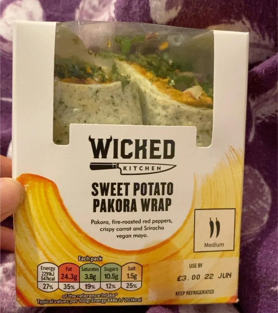 Sweet Potato Pakora Wrap