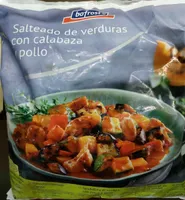 Salteado de verduras con calabaza y pollo