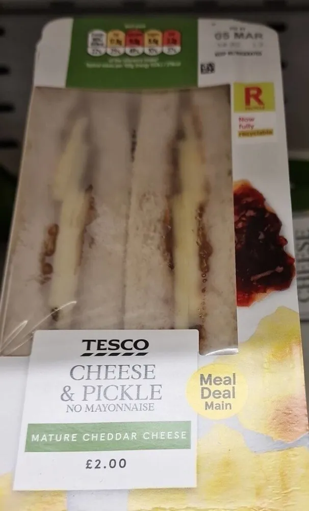 Cheese and Pickle sandwich