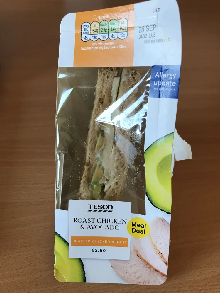 Tesco roast chicken & avocado
