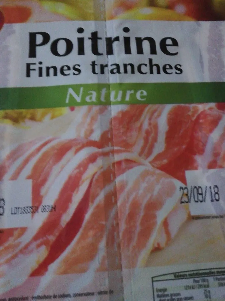Poitrine fines tranches