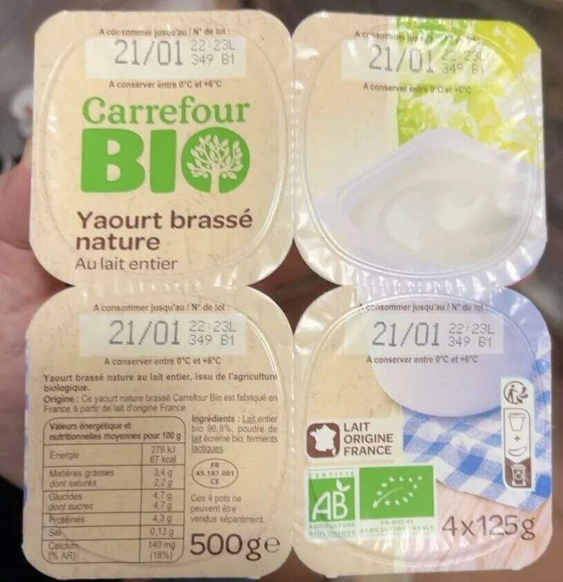 Yaourt brasse carrefour bio