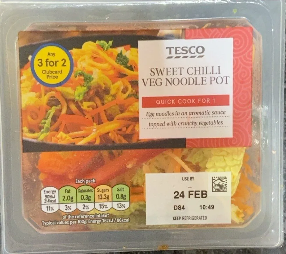 sweet chili veg noodle pot