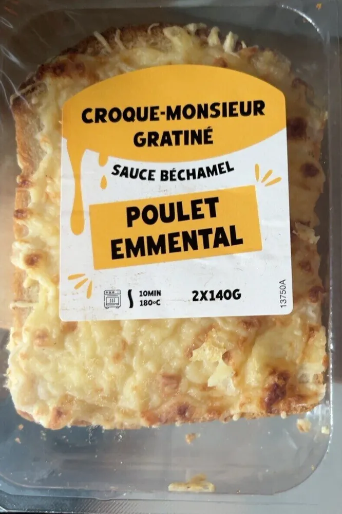 Croque monsieur gratiné poulet emmenthal