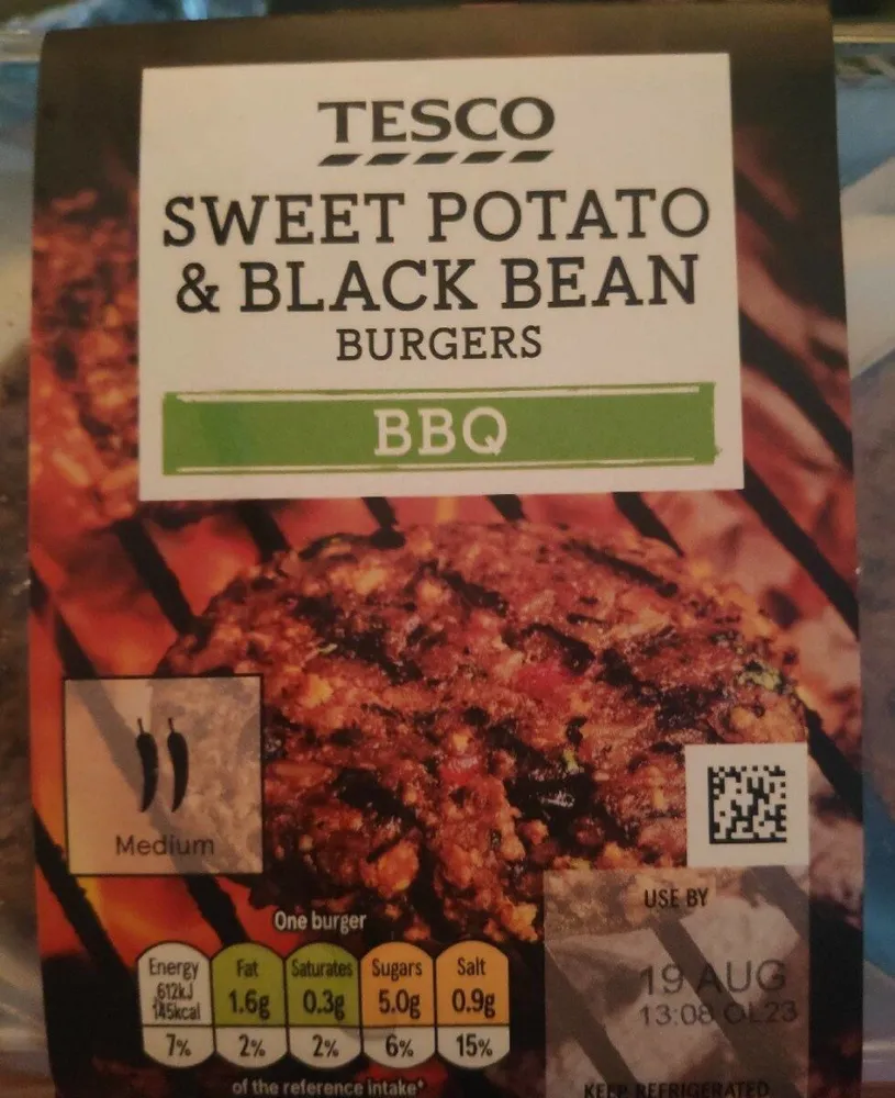 Sweet potato and black bean burger