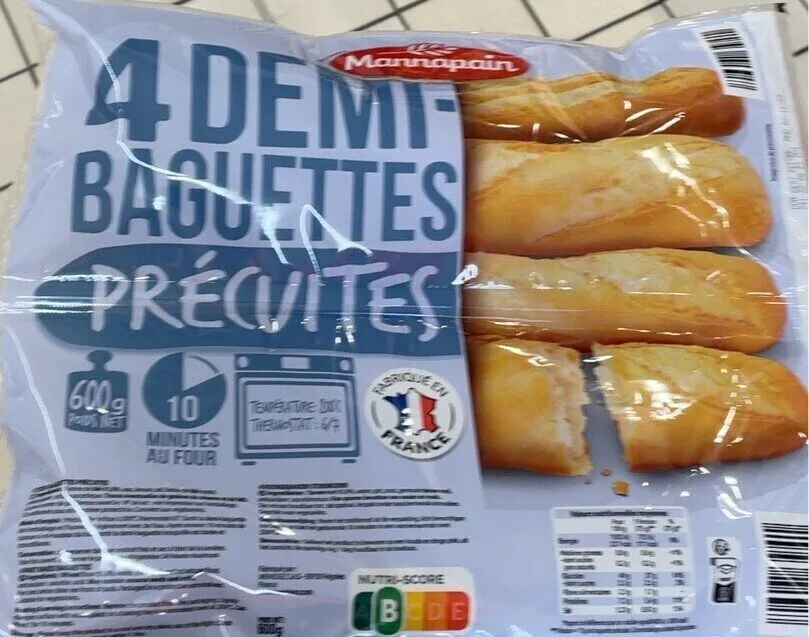 4 demi-baguettes précuites