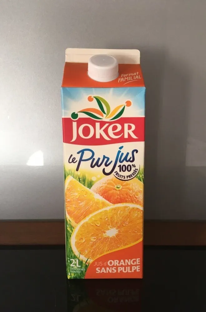Jus d'orange sans pulpe