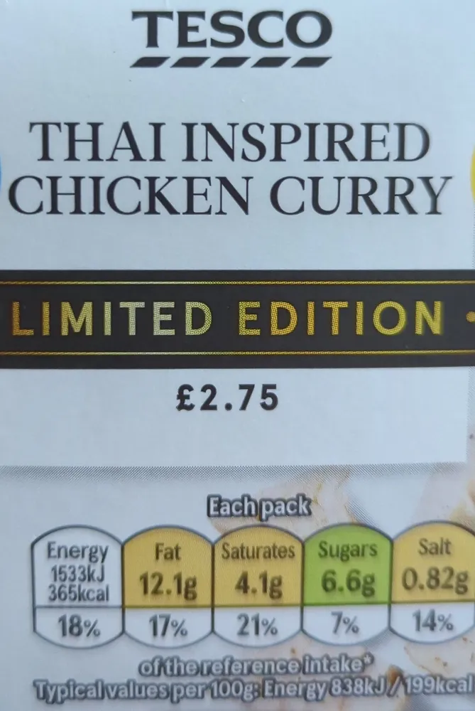 Thai Inspired Chicken Curry Wrap