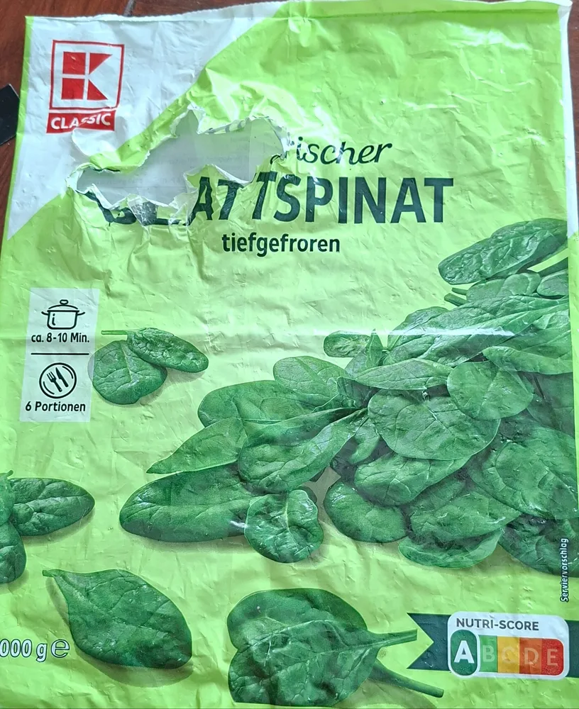 erntefrischer Blattspinat