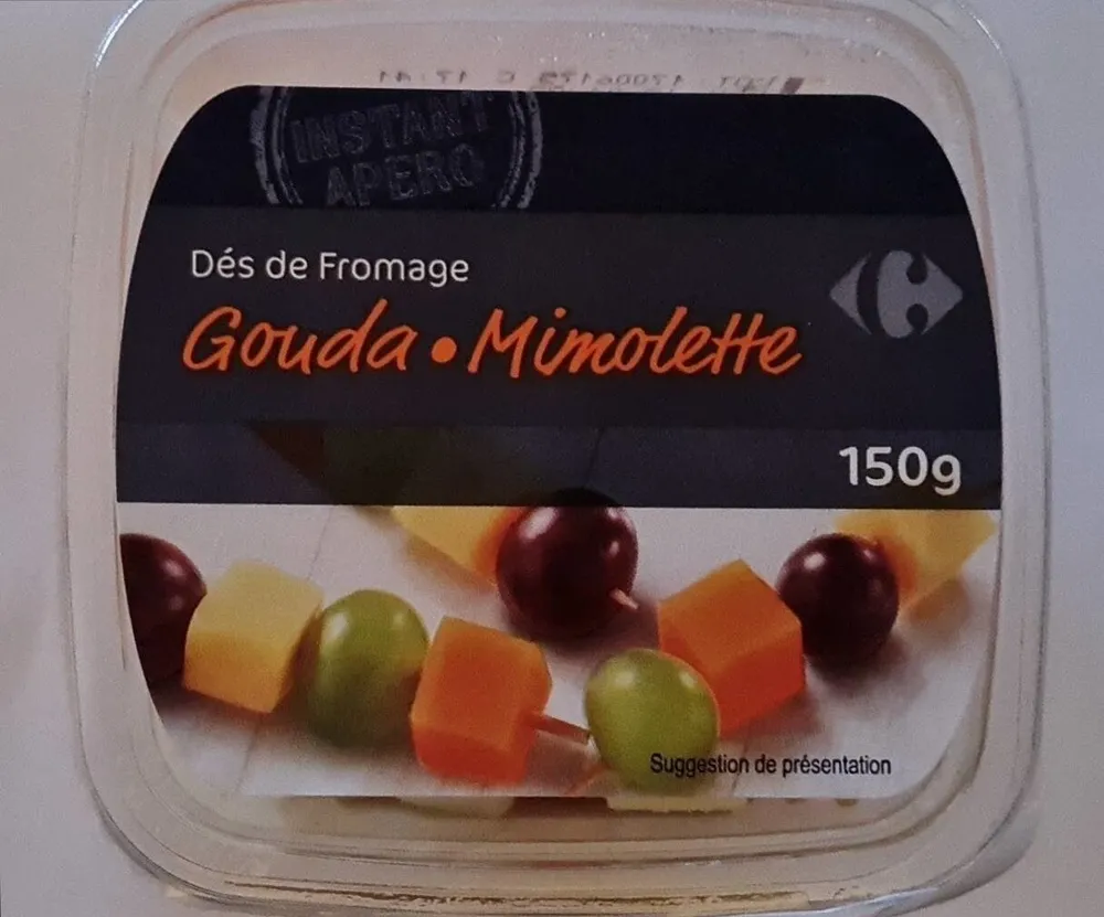 Dès de fromage gouda-mimolette