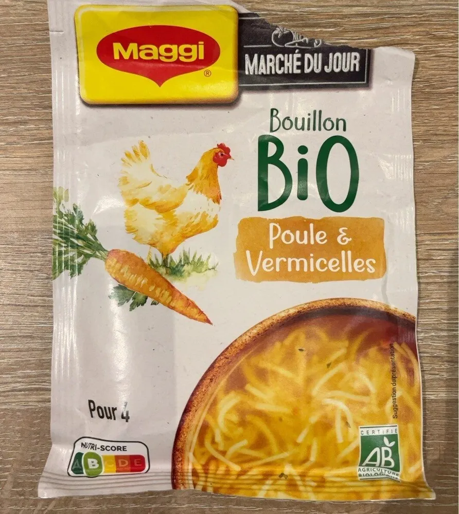 Bouillon bio poule vermicele