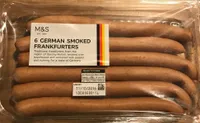 6 german smoked frankfurters