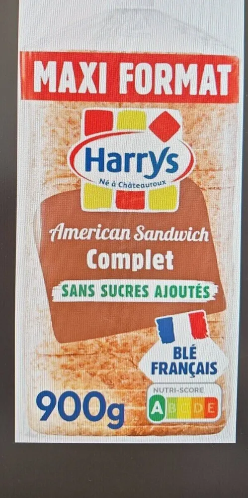 Pain de mie complet Harrys Sandwich sans sucre ajouté