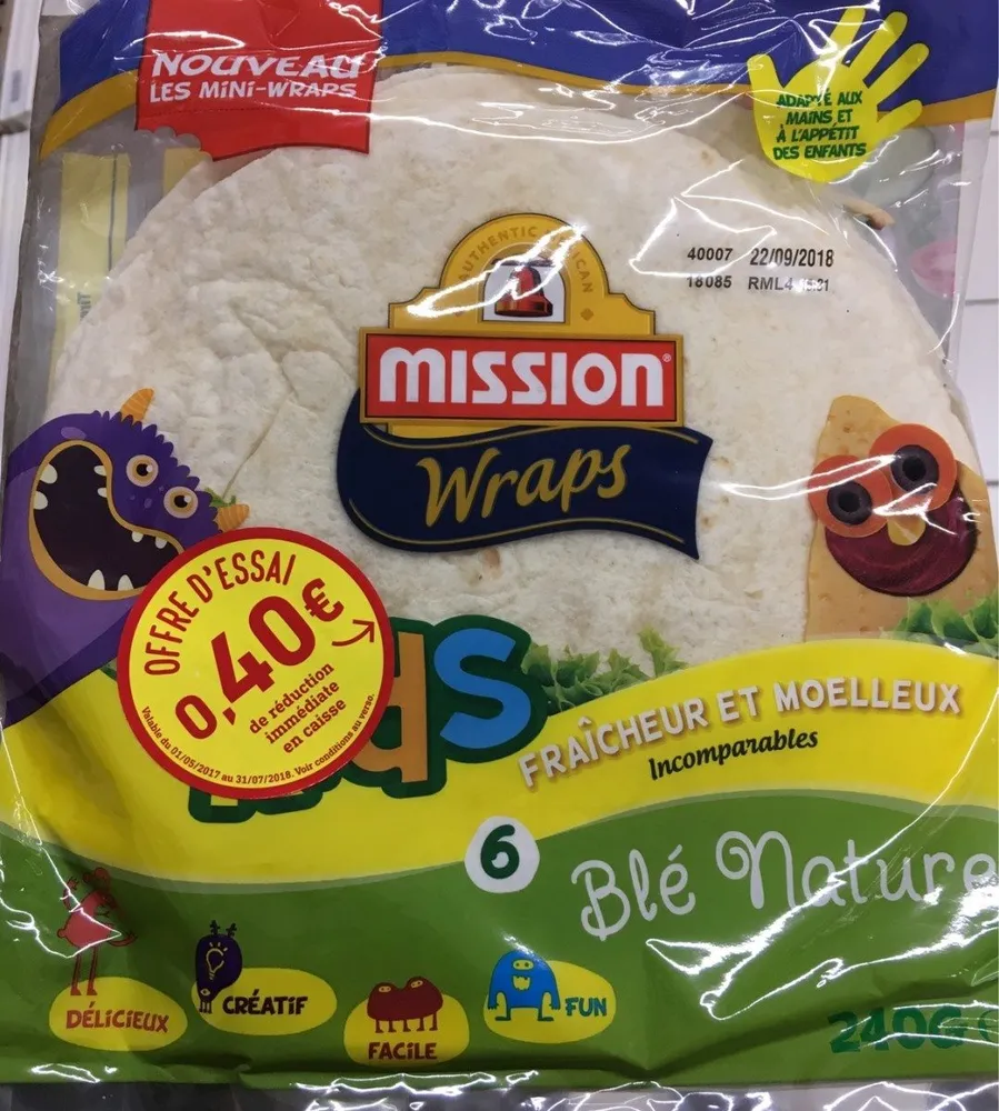 6 mini wraps blé nature