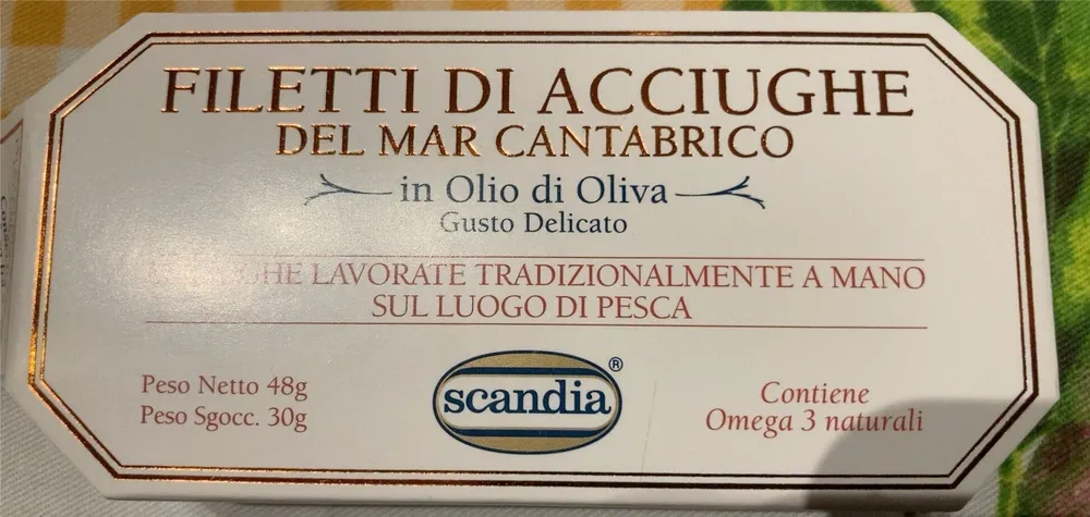 Filetti di acciughe del Mar Cantabrico