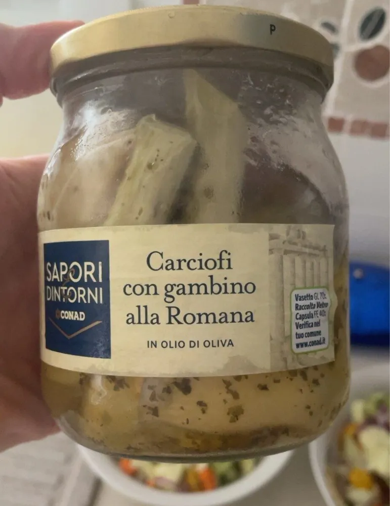 Carciofi con gambino alla romana