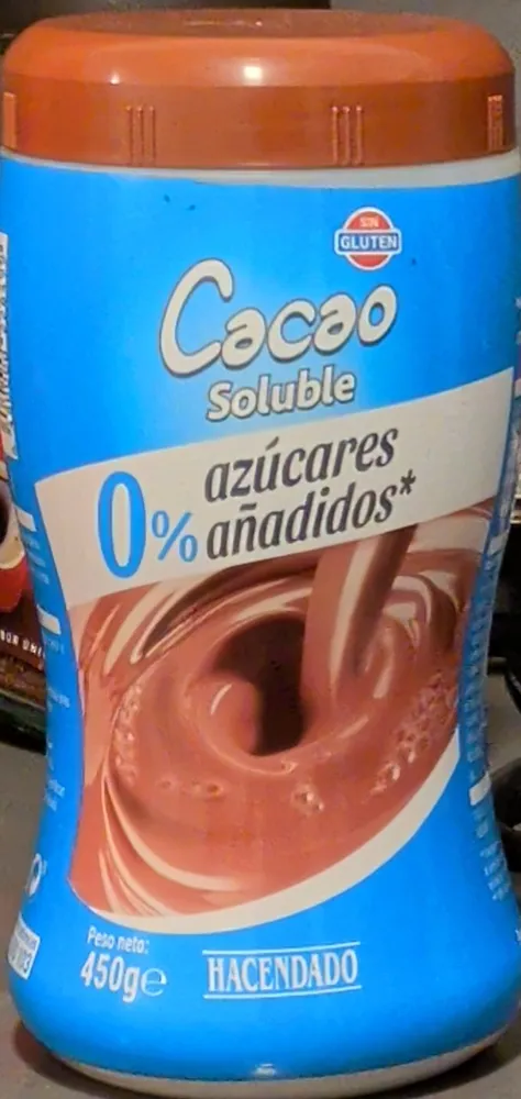 Cacao soluble 0% azúcares añadidos