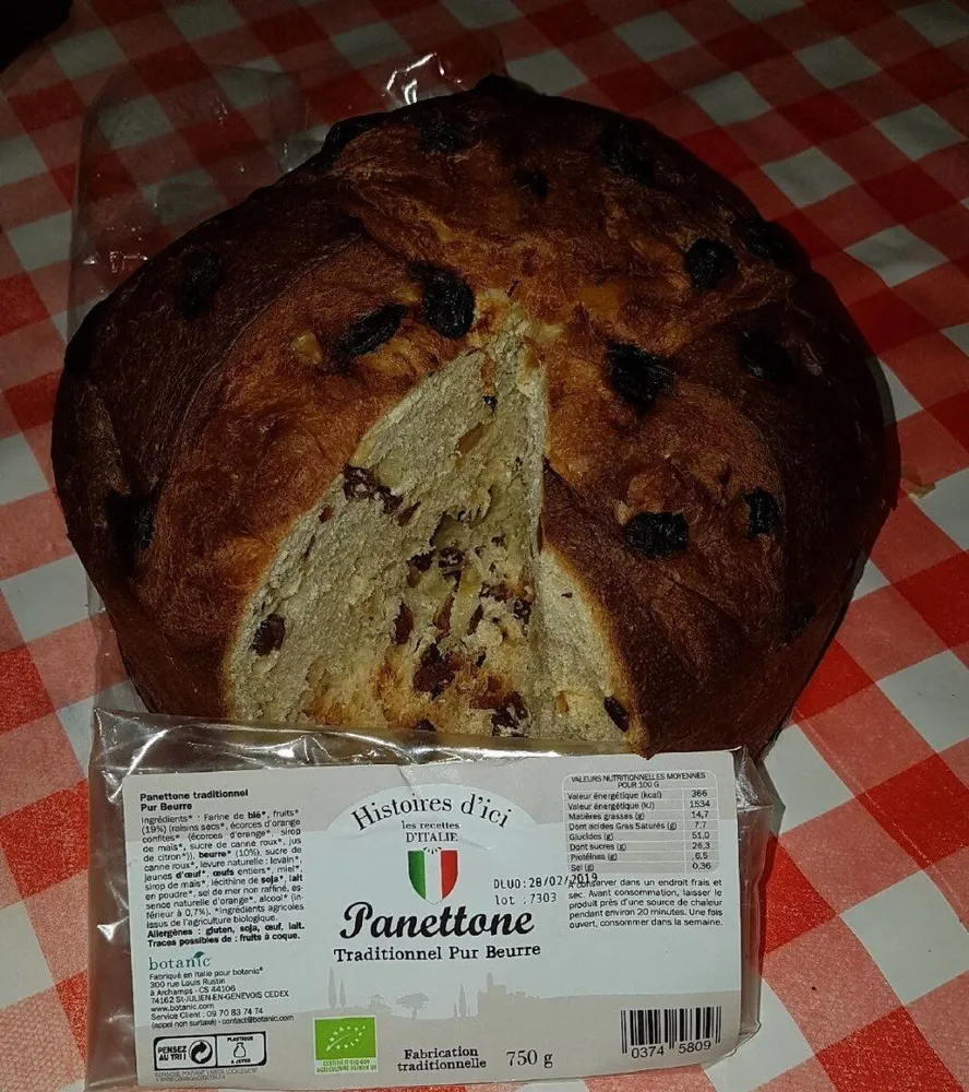 Panettone traditionnel pur beurre