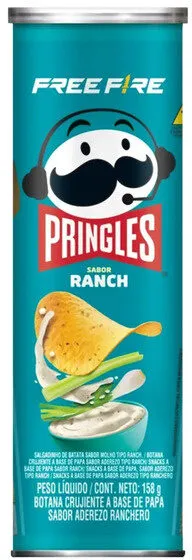 Salgadinho De Batata Ranch Free Fire Pringles Tubo 158g