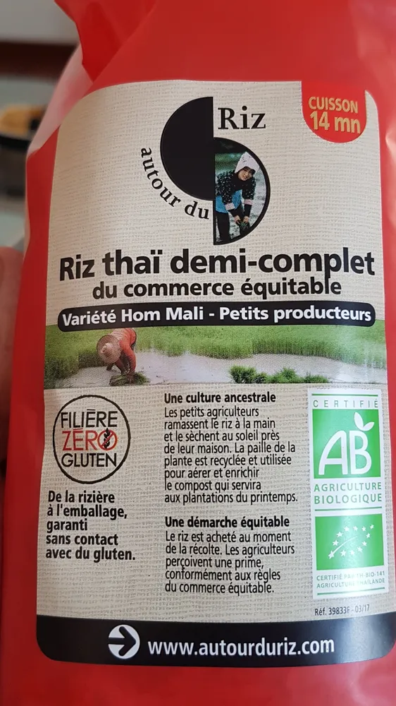 Riz thaï demi-complet
