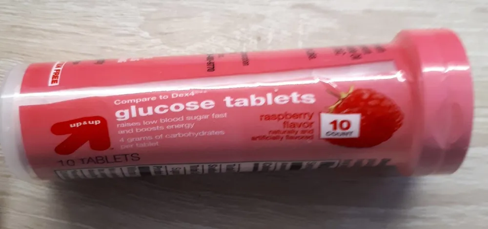 Glucose tablets, raspberry