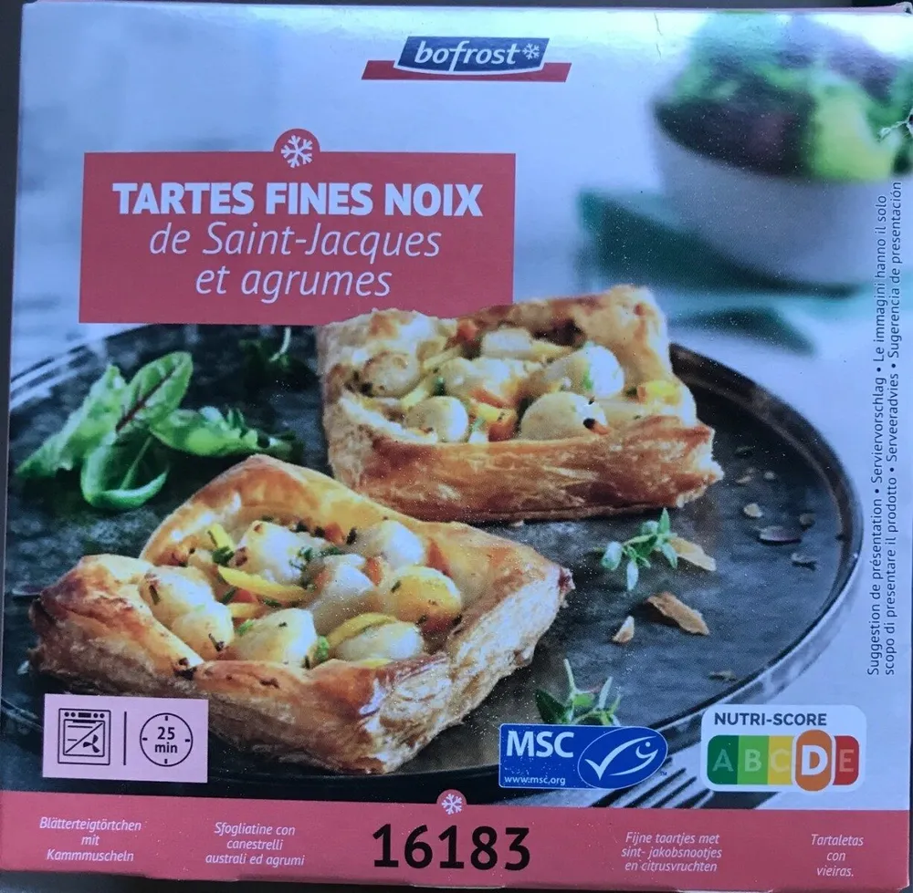 Tartes fines noix de st jacques