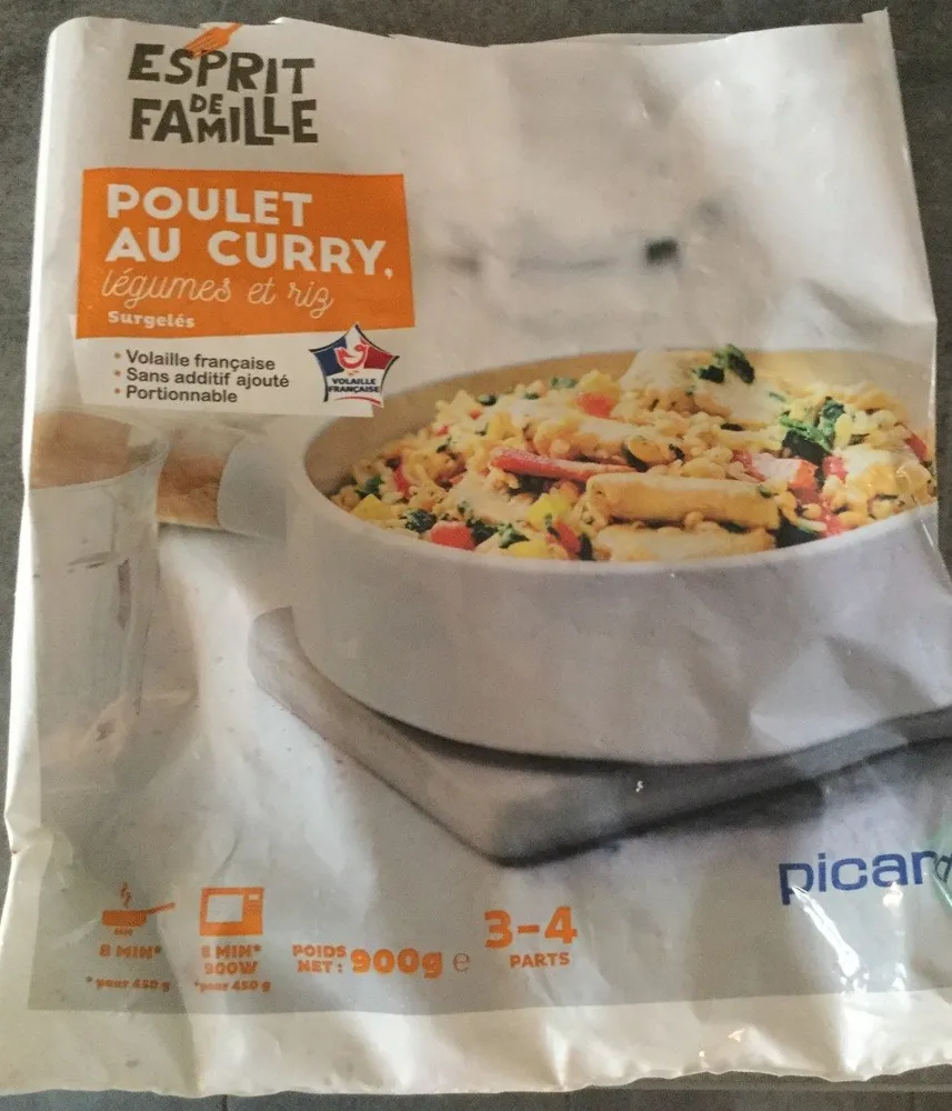 Poulet au curry légumes et riz