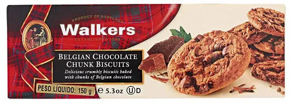 Cookie Chocolate E Avelã Walkers 150 Grs