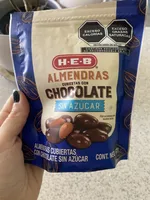 Almendras cubiertas con chocolate sin azúcar