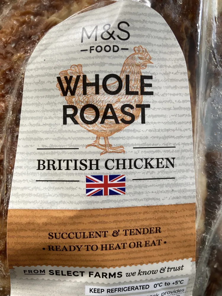 M&S whole roast British chicken