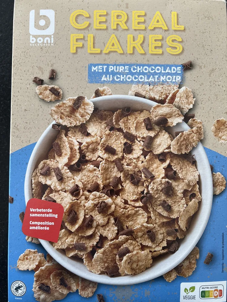 Cereal Flakes met pure chocolade / au chocolat noir