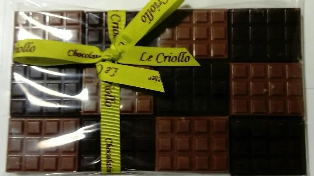 Mini-tablettes en chocolat noir et lait